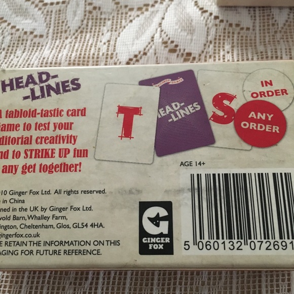 Vintage 2010 HEAD-LINES card game - Picture 2 of 4